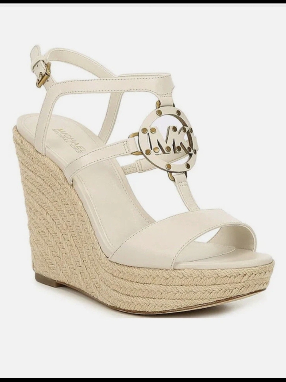 Michael Kors Cream Espadrille Wedge Sandals